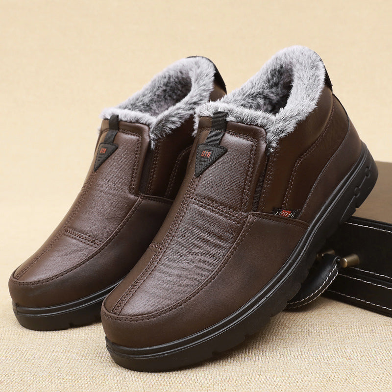 Zapatos gruesos de cuero de invierno para hombres