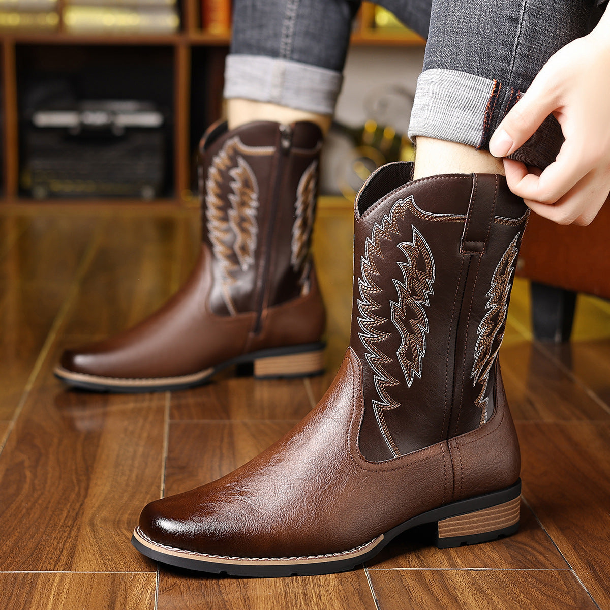 Botas de equitación altas para hombre con bordados