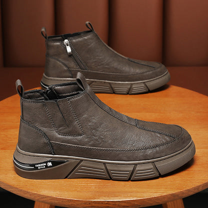 Botas para hombre negras con letras blancas en suela