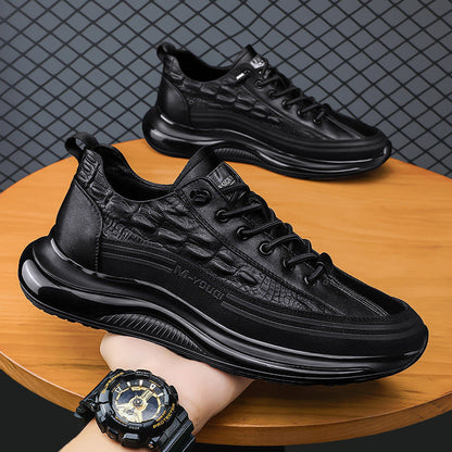 [100% piel de vacuno]Zapatos de cocodrilo para hombre