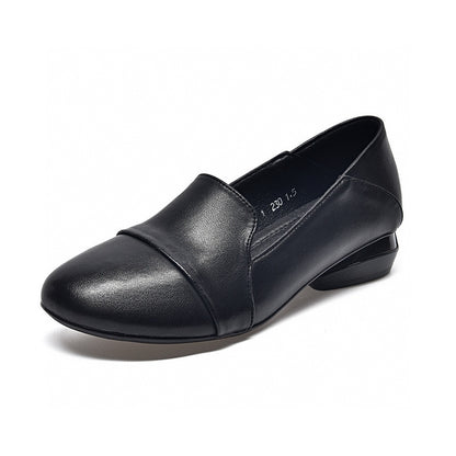 Zapatos de piel slip-on de tacón bajo vintage