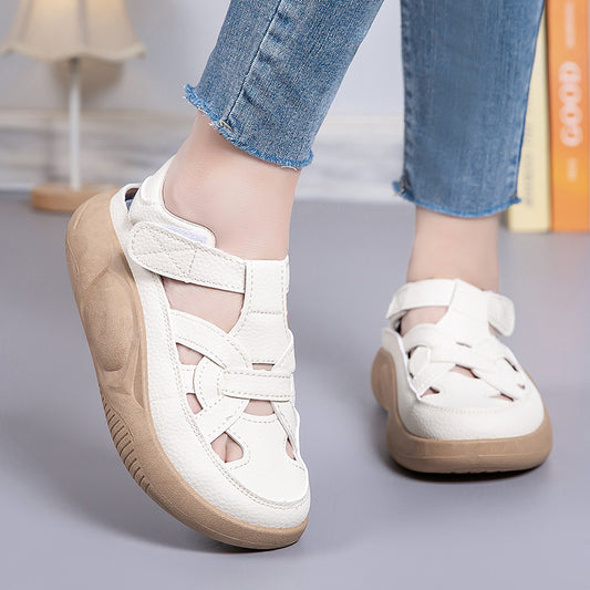 Zapatos casuales de verano con suela gruesa y hueca
