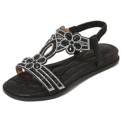 Sandalias flores con brillos