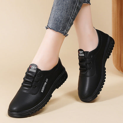 Zapatos casuales de cuero con suela blanda