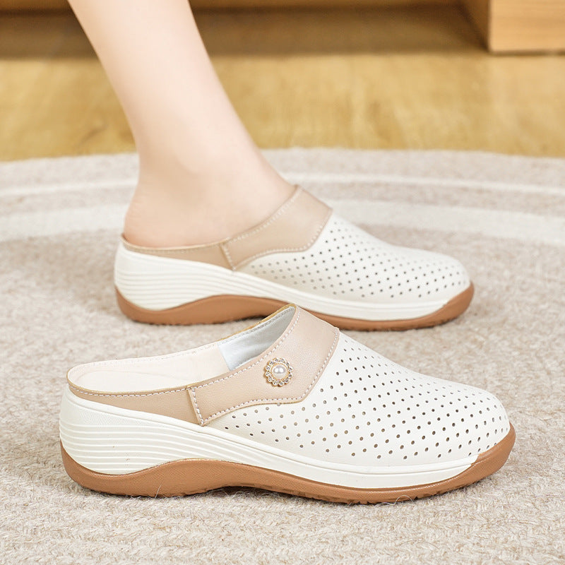 Zapato Mule Transpirable Suela Cuña Mujer