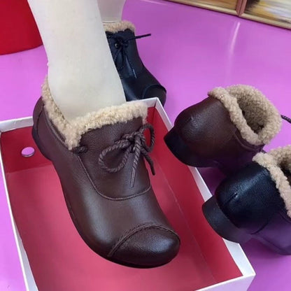 Zapatos de cuero grueso y cálido