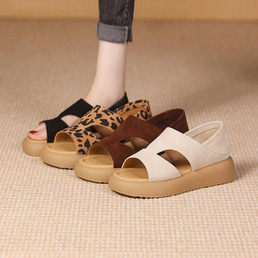 Sandalias de playa con estampado de leopardo