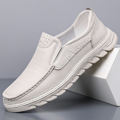 Zapatos casuales con cordones para hombre de cuero auténtico