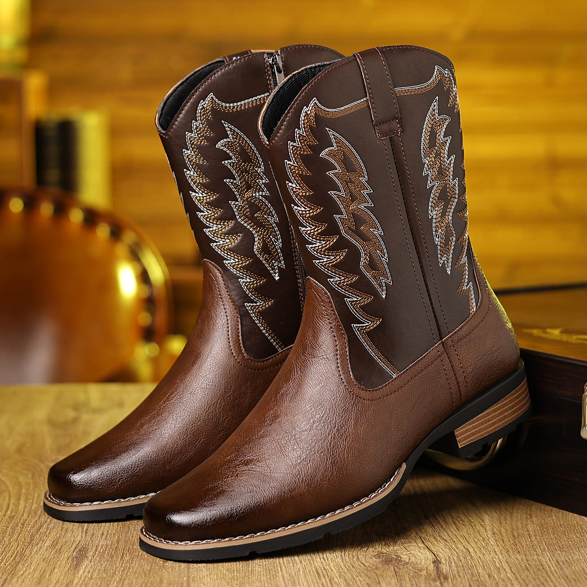 Botas de equitación altas para hombre con bordados