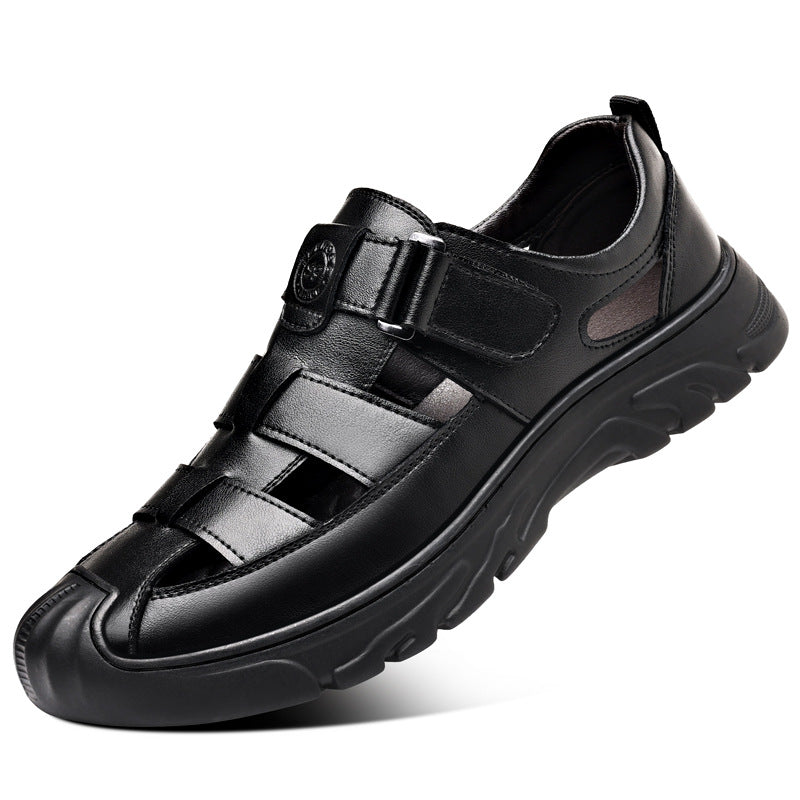 Zapatos de tirantes con bolsillo para hombres, de cuero