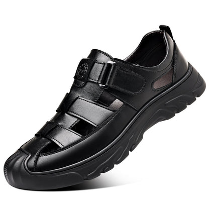Zapatos de tirantes con bolsillo para hombres, de cuero