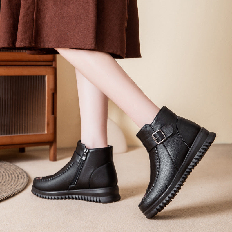 Botines de invierno de piel auténtica