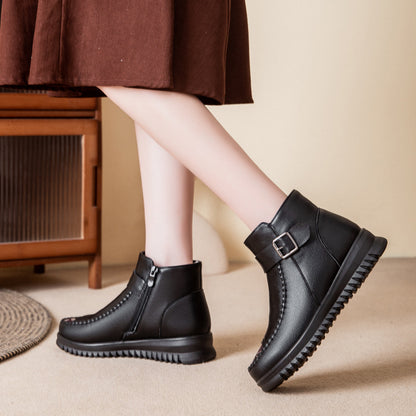 Botines de invierno de piel auténtica