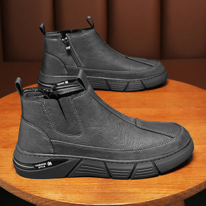Botas para hombre negras con letras blancas en suela