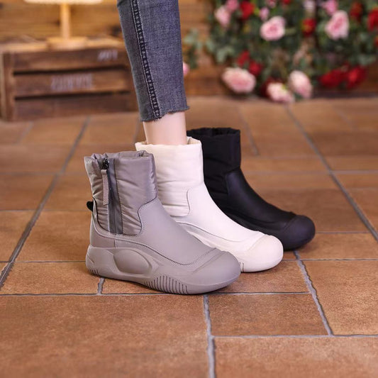 Botas de cuero para mujeres (tecnología gris)