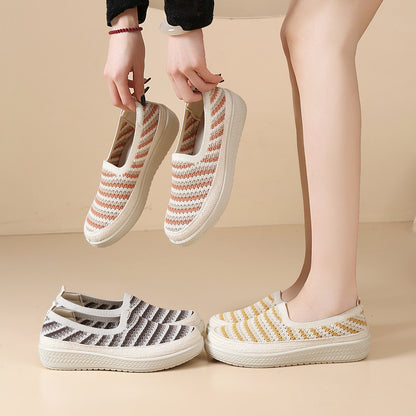 Zapatillas de punto transpirable slip-on para mujer