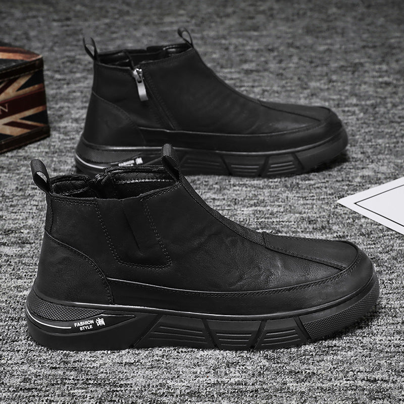 Botas para hombre negras con letras blancas en suela