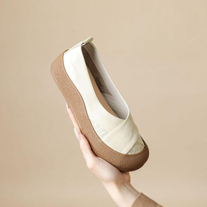 Zapato de Piel Cómodo Estilo Vintage Mujer