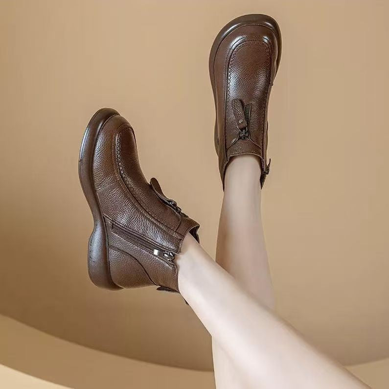Botines de Piel con Cierre Lateral