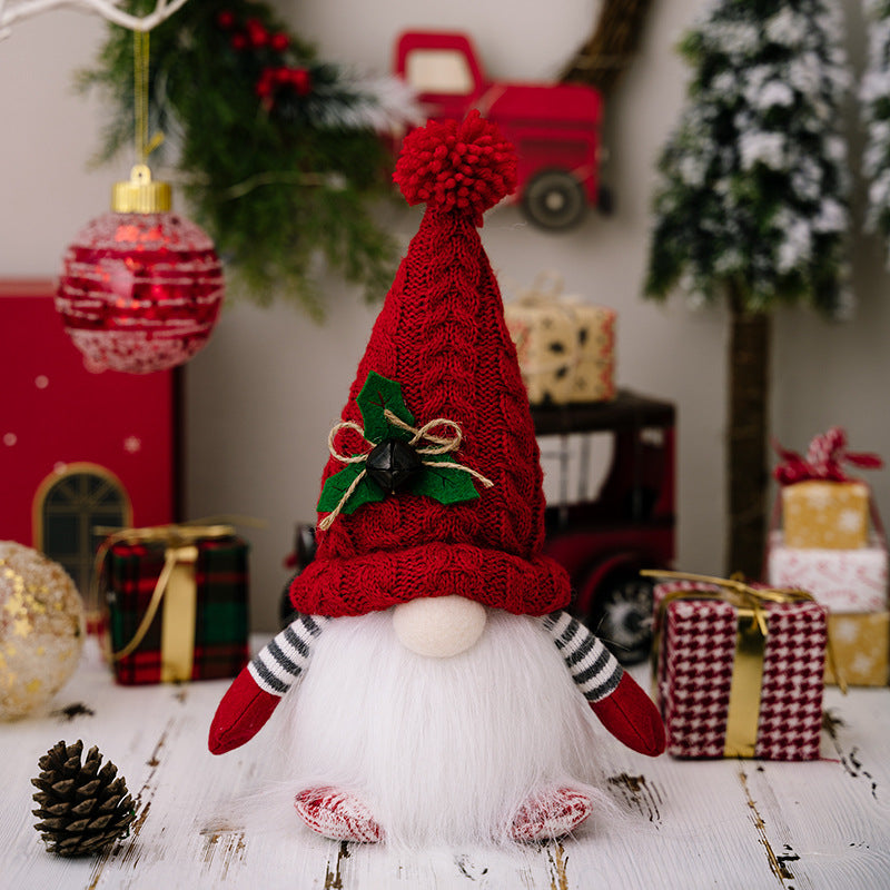 Gorro de punto iluminado de alta gama Gnomo navideño (dos piezas)