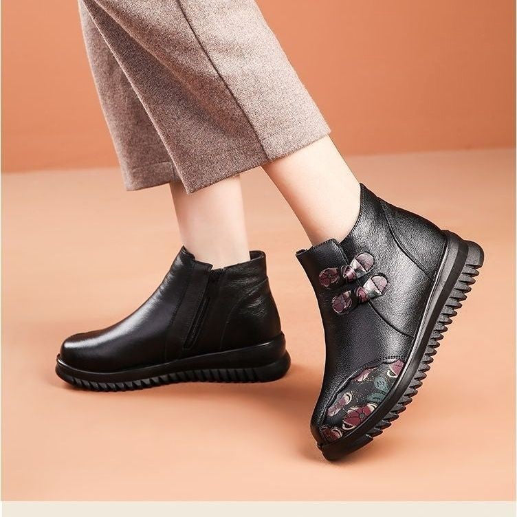 Botines Casual con Detalles Florales