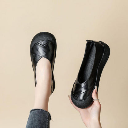Zapato de Piel Cómodo Estilo Vintage Mujer