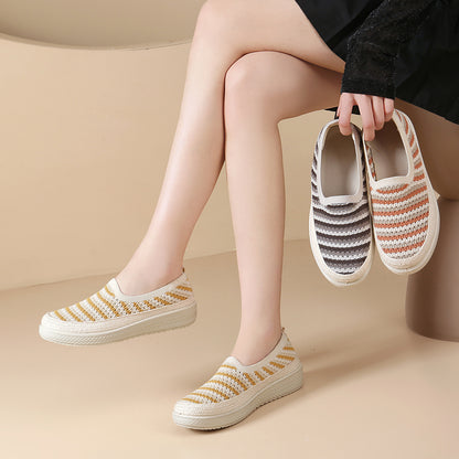 Zapatillas de punto transpirable slip-on para mujer