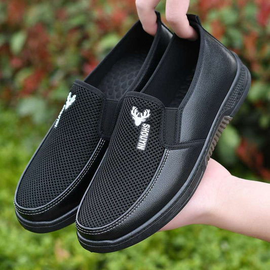 Zapatos de piel huecos y transpirables