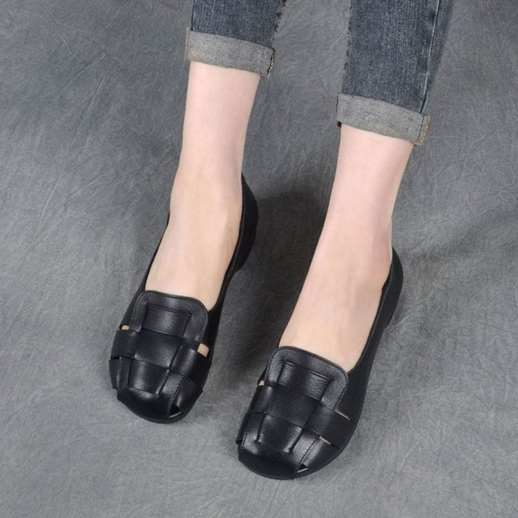 Zapatos de piel tejida suave