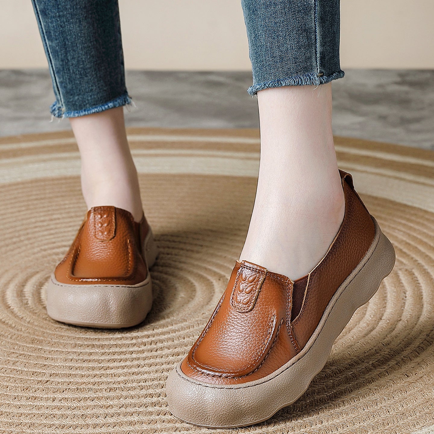 Zapatos de suela blanda 100% de cuero genuino