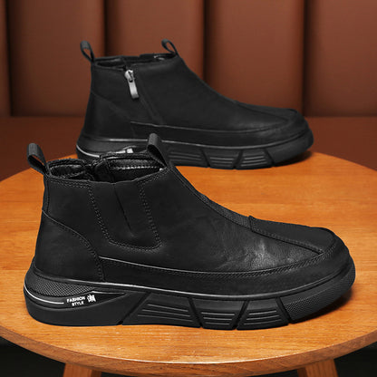 Botas para hombre negras con letras blancas en suela