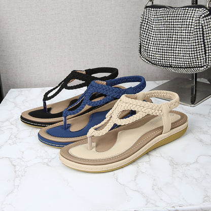 Sandalias dedo tejido mixto