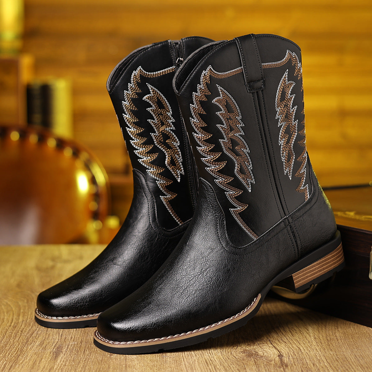 Botas de equitación altas para hombre con bordados