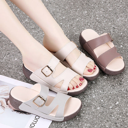 Zapatillas antideslizantes con tacón de cuña