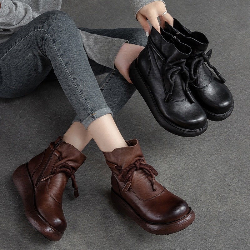 Botines con Caña Fruncida y Plataforma