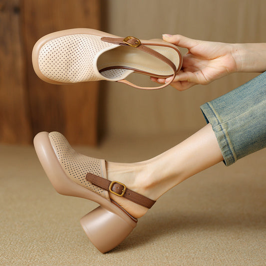 Zapatos Mary Jane transpirable de plataforma redonda