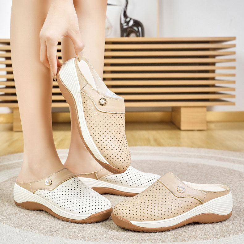 Zapato Mule Transpirable Suela Cuña Mujer