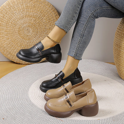 Mocasines de plataforma con tacón grueso