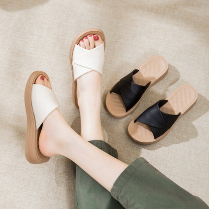 Sandalias de suela blanda de piel auténtica