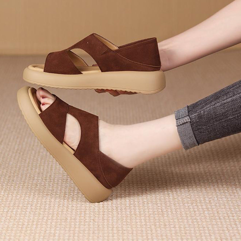 Sandalias de playa con estampado de leopardo