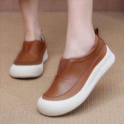 Zapatos de plataforma bicolor 100% cuero genuino