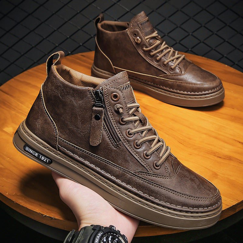Zapatos casuales de cuero para hombre con aumento de estatura