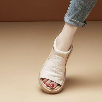 Sandalias de cuña con plataforma y parte abierta para mujer