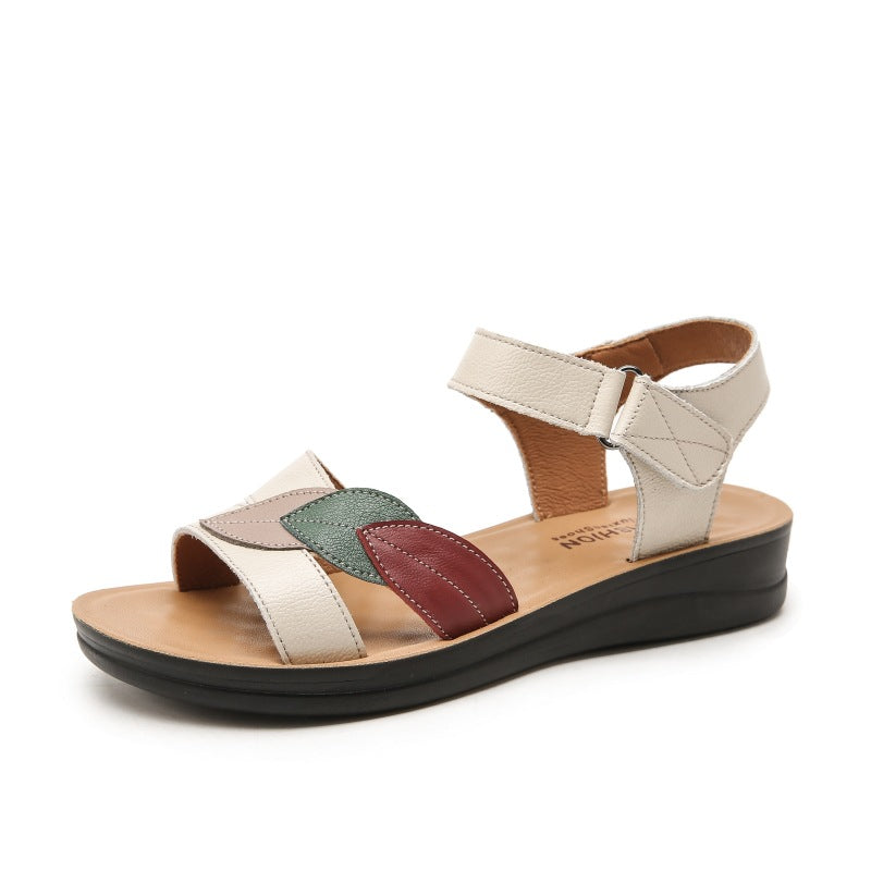 Sandalias de piel con suela blanda antideslizante