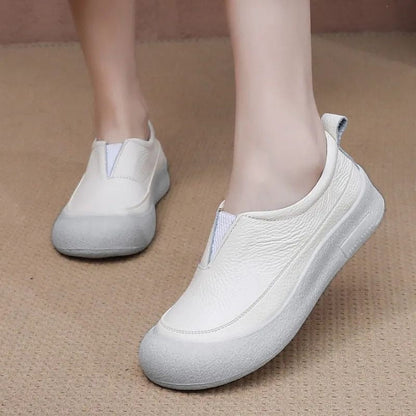 Zapatos de plataforma bicolor 100% cuero genuino