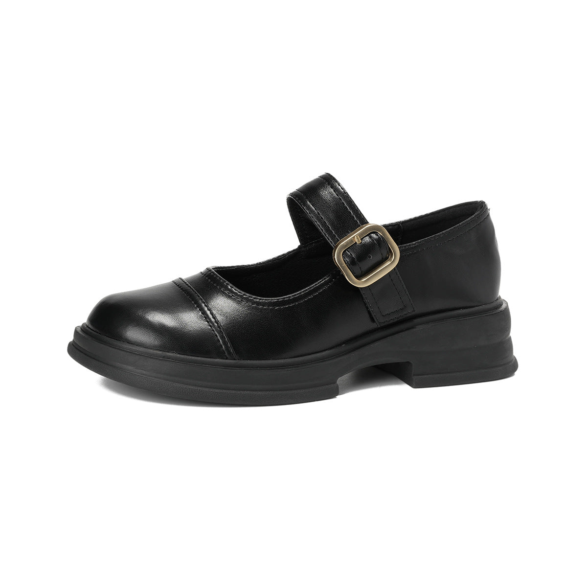 Zapatos de piel estilo inglés retro con plataforma