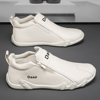 Nuevos zapatos casuales de cuero de caña alta