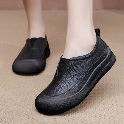 Zapatos de plataforma bicolor 100% cuero genuino