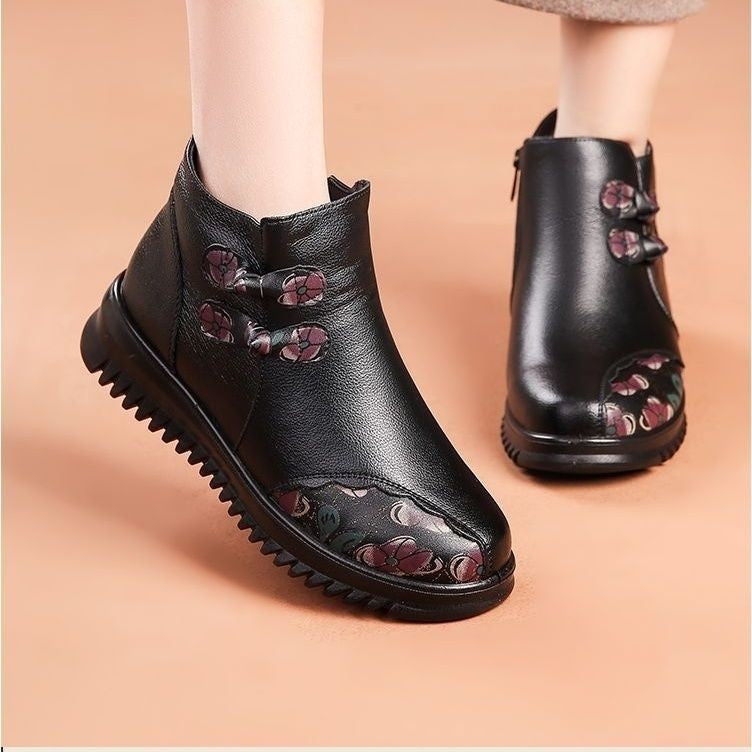 Botines Casual con Detalles Florales