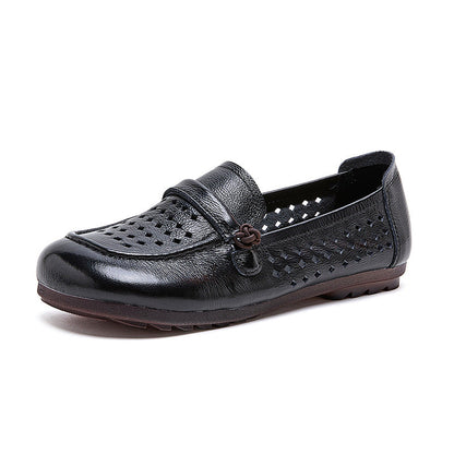 100% cuero genuino zapatos suela blanda
